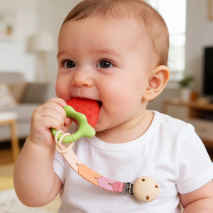 <span class=keywords><strong>Anneau</strong></span> <span class=keywords><strong>de</strong></span> <span class=keywords><strong>dentition</strong></span> en silicone liquide pour bébé, en forme <span class=keywords><strong>de</strong></span> fruit (<span class=keywords><strong>fraise</strong></span>), jouet <span class=keywords><strong>de</strong></span> <span class=keywords><strong>dentition</strong></span> personnalisé en silicone pour 0-24 mois - Product Image 2