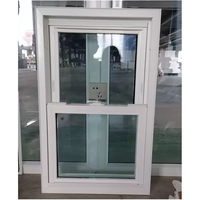 Style américain PVC UPVC Cadre en vinyle personnalisé Fenêtre à guillotine double avec inclinaison