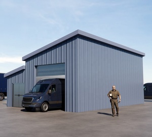 Atelier modulaire préfabriqué en acier galvanisé Design industriel durable pour l'extérieur pour la ferme, le bureau, l'abri de voiture et le garage. - Product Image 4