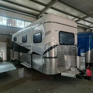 Remorque pour 3 chevaux certifiée ADR, style luxueux, construction en acier Q235B, pneus en caoutchouc solide, 4-6 places - Product Image 4