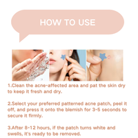 Patchs Hydrocolloïdes Personnalisés pour l'Acné, 12 Unités, Motif Points et Étoiles Colorés et Adorables, Faciles à Retirer, pour le Visage, Soins de la Peau Végétaliens, Produits de Beauté OEM/ODM