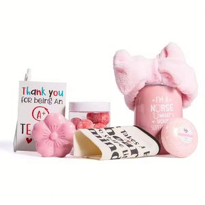 <b>Gift</b> <b>Basket</b> Luxury Women <b>Gift</b> Bath Healthy <b>Gift</b> Set With Body Scrub and Shampoo Bar and Bath Soap and Pink Tumbler - Product Image 5