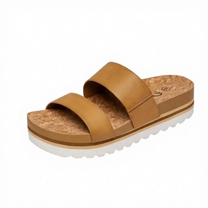 Women's Platform Slide Sandals Double Strap Open <b>Toe</b> Summer Casual Outdoor Genuine Leather Upper Non-Slip Sole Comfort Arch - Product Image 2