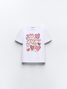 Cat Cvex T-shirt da donna a maniche corte con scollo rotondo, stampa a cuore, casual, regalo di San Valentino, 100% cotone, abbigliamento primaverile ed estivo - Product Image 1