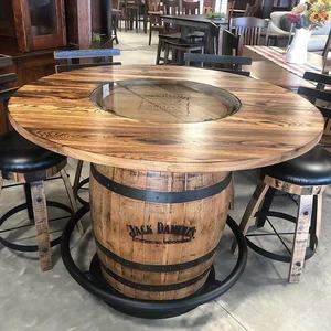 Muebles Comerciales de Alta Calidad, <span class=keywords><strong>Mesa</strong></span> Alta Redonda de Madera con Patas Metálicas para Cocina, Comedor, Restaurante - Product Image 2