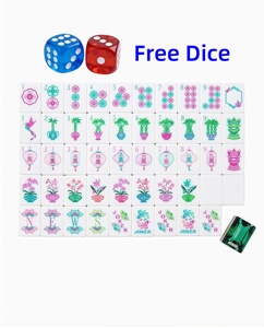 Fichas de Mahjong de Perla Rosa, Fichas de Mahjong Americanas de Perla de Cristal / Juego de Lujo de Fichas de Mahjong Americanas Grabadas - Product Image 2