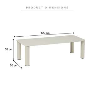 Meja Kopi Logam Putih Modern dengan Sudut Melengkung untuk Ruang Tamu - Product Image 3