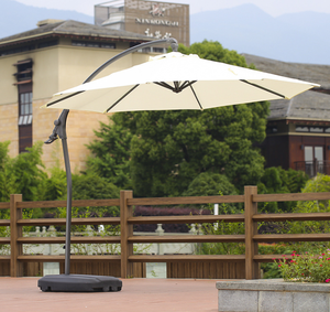 Outdoor Aluminum Handing <strong>Banana</strong> Umbrella <strong>Parasol</strong> with Crank Patio Umbrella with Base Beach Umbrella Polyester - Product Image 3