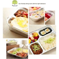 Boîte à lunch rectangulaire jetable en aluminium de qualité alimentaire avec couvercle en aluminium, compartiments multi-grilles épaissis, pour plats à emporter et barbecue