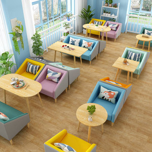 Conjunto de Asientos Modernos para Cafetería, Sofá <span class=keywords><strong>y</strong></span> Mesa para Cafetería, Tienda de Té con Leche, Biblioteca, Librería <span class=keywords><strong>y</strong></span> Área de Recepción - Product Image 2