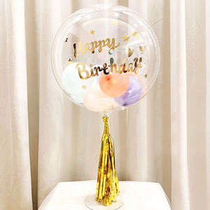 Decorazioni per Feste di <span class=keywords><strong>Compleanno</strong></span> Palloncino Trasparente in PVC Bobo con Bastoncino '<span class=keywords><strong>Buon</strong></span> <span class=keywords><strong>Compleanno</strong></span>' e Nappa - Product Image 5