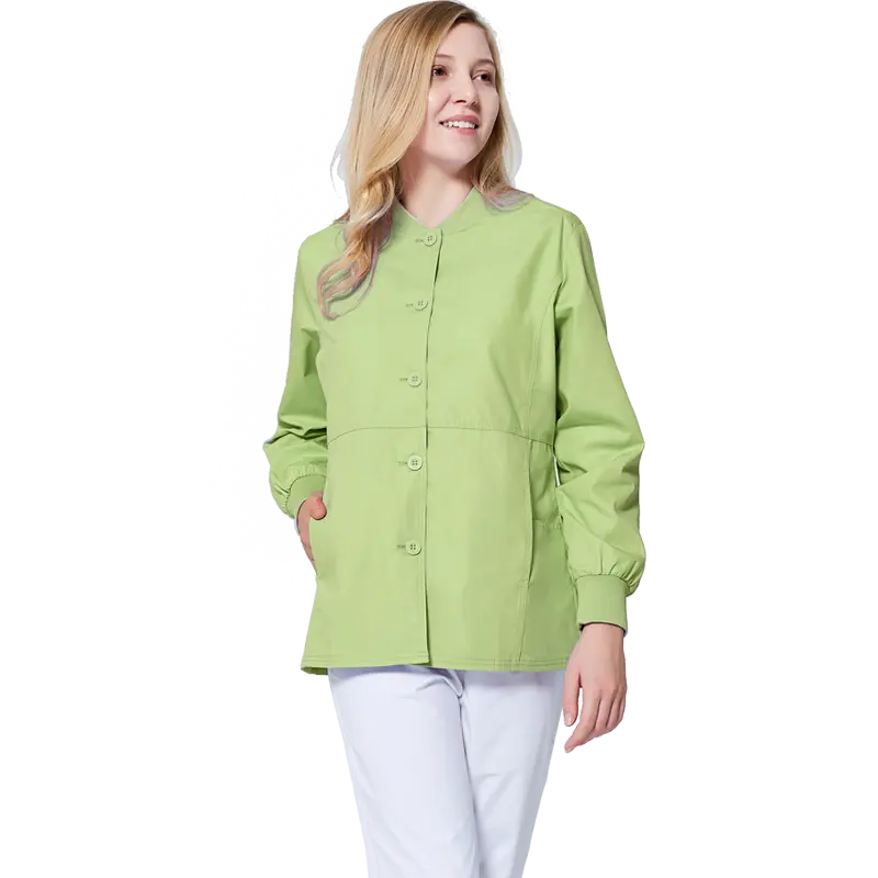 Scrubs Uniforms 2020 New Design Suits Nurse Workwear Long Sleeve Green Solid Medical Workcoat Hospital Nurs Scrubs Uniform Top Jacket For Women