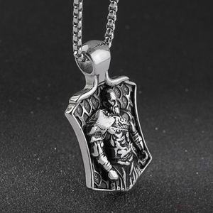 สร้อยคอโล่ฮีโร่โอดินสไตล์ไวกิ้งนอร์ดิก ทำจากสแตนเลสสตีล สำหรับผู้ชาย สไตล์พังก์ วินเทจ จี้เครื่องรางนำโชค เครื่องประดับแฟชั่น - Product Image 1