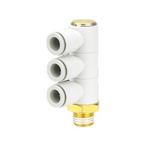 Qingze <b>Quick</b> Connect Three Way Fitting G1 8 To G1 4 Threaded Pneumatic <b>Connector</b> For Air Hose Use - Product Image 2