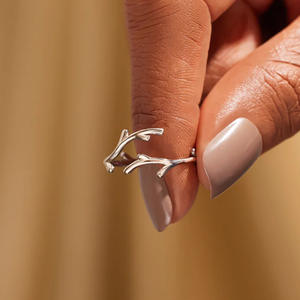 T0686 Anello a forma di pianta in argento, stile bohémien, gioiello unisex alla moda, regalo per lei e per lui - Product Image 3