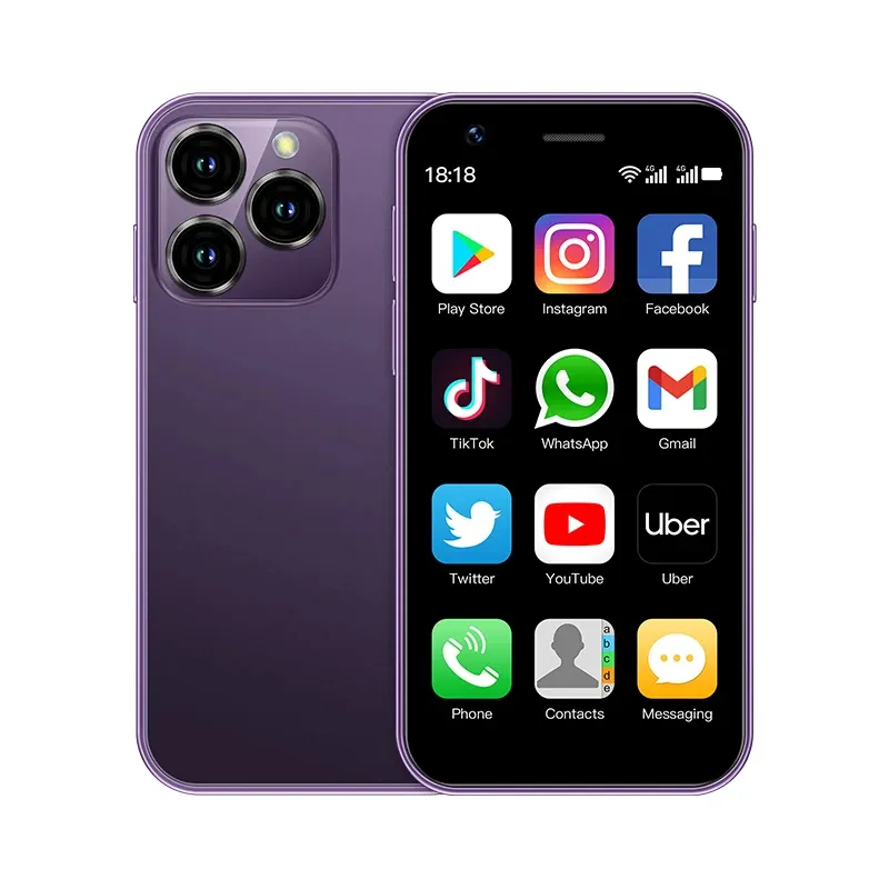 SOYES XS16 ponsel pintar Mini 4G LTE, ponsel pintar IPS 3 inci Android 10 RAM 2GB ROM 16GB, kamera 5MP, SIM ganda dengan Play Store