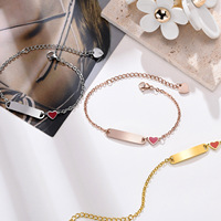 Charme Blanc Bend Marque Amour Époxy Bracelet Enfants Dames Bracelet En Acier Inoxydable Grossiste
