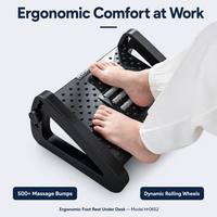 Nouveau Repose-Pieds Ergonomique Sous Bureau, Tabouret Réglable en Hauteur avec Texture Massage et Rouleau
