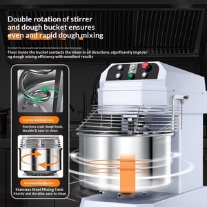 Mélangeur à pâte commercial modèle BH-20L, mélangeur à pâte pour boulangerie, mélangeur à pâte en acier inoxydable, machine à mélanger la pâte - Product Image 4