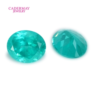 Kostbare Laborgezüchtete Paraiba Grüne YAG Oval Geschliffene 5x7mm bis 10x14mm Edelsteine Lose Steine <span class=keywords><strong>Roy</strong></span> mit Riss für Schmuck - Product Image 2
