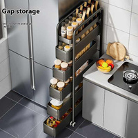 Chariot de rangement mobile moderne en acier au carbone de haute qualité pour cuisine et salon, avec tiroirs et roulettes, organisateur sur pied