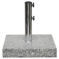 Support de parasol extérieur robuste et moderne avec base en granit et tube en acier inoxydable pour poteaux de 38 à 48 mm de diamètre