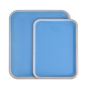 HomeDeli Ensemble de planches à découper en plastique, 2 pièces, grandes et petites, rectangulaires, qualité alimentaire PP TPR, antidérapantes, lavables au lave-vaisselle - Product Image 2