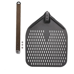 Outil de cuisson commercial de haute qualité <span class=keywords><strong>12</strong></span> 14 <span class=keywords><strong>pouces</strong></span> en aluminium noir <span class=keywords><strong>Pizza</strong></span> Peel perforé carré gâteau <span class=keywords><strong>Pizza</strong></span> four <span class=keywords><strong>pelle</strong></span> - Product Image 2