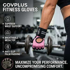 Gants d'entraînement respirants en silicone rembourrés avec support pour les poignets, gants de musculation antidérapants à demi-doigts pour la gym - Product Image 2