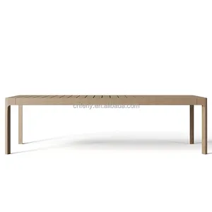 Muebles de teca de lujo para exteriores, conjunto de comedor de madera sólida para Patio y jardín, mesa de comedor y sillas