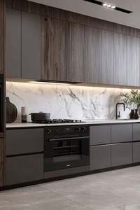 Cuisine moderne sur mesure, îlot central, armoires de cuisine, plan de travail en quartz, décoration, cuisine de luxe sur mesure - Product Image 3