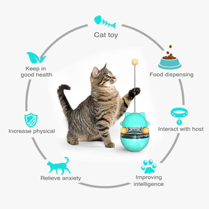 Jouets interactifs à plumes pour chats, jouet amusant pour animaux de compagnie avec bâtonnet à plumes et boule rotative pour chats - Product Image 4