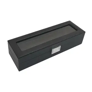 Caja de almacenamiento de reloj, patrón de fibra de carbono avanzada, cuero