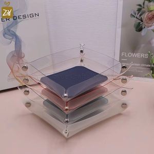 Durable PU Leather Folding Tray Multi-Functional Desktop Clear <b>Storage</b> Organizer Waterproof <b>Collapsible</b> Catchall Welcome Gifts - Product Image 3
