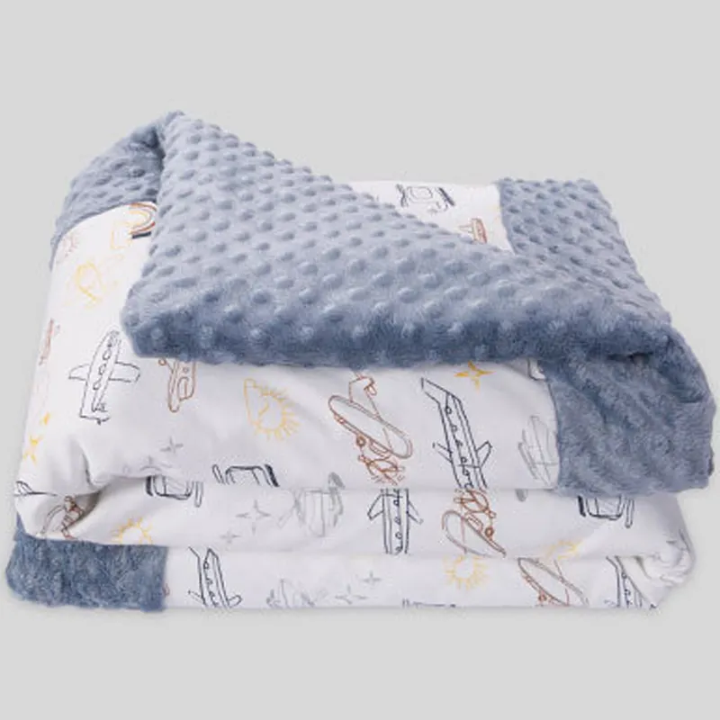 Oem Odm Zachte Pluche Double Side Dikke Winter Dekbed Katoen Minky Fleece Baby Deken Voor Baby Peuter