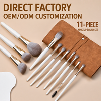 Ensemble de pinceaux de maquillage professionnels avec pinceaux pour poudre libre et fards à paupières, motif de logo personnalisable pour les marques cosmétiques