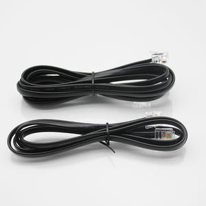 6P4C 1英尺2米<span class=keywords><strong>3</strong></span>米RJ11黑色扁平<span class=keywords><strong>3</strong></span>类电话跳线 - Product Image 5