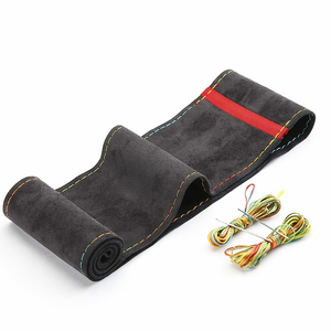 Housse de <span class=keywords><strong>volant</strong></span> en daim cousue main avec marqueur central, antidérapante, douce, respirante, de luxe, universelle pour voiture, 38 cm – Vente en gros usine - Product Image 2