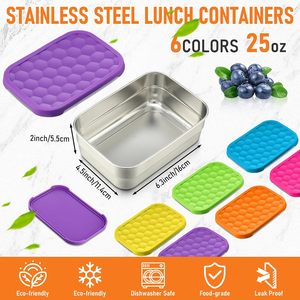 Thép không gỉ Snack container cho trẻ em 8 oz rò rỉ bằng chứng Toddler Snack container với Silicone Nắp <span class=keywords><strong>Stackable</strong></span> kim loại Hộp Ăn Trưa - Product Image 3