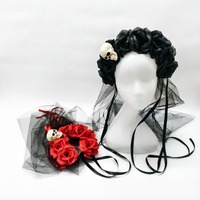 Diadema Decorativa con Calavera y Rosas, Estilo Mexicano, Hecha a Mano, para Halloween o el Día de Muertos