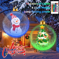 Nouvelles Boules de Noël Gonflables d'Extérieur avec Lumière LED et Bonhomme de Neige Intégré en PVC