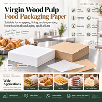 Papier d'emballage alimentaire en pure pâte de bois vierge, blanc naturel, pour l'emballage alimentaire, la doublure intérieure et le séparateur de produits