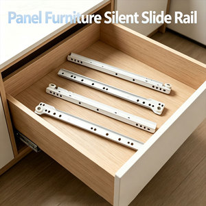Two Fold Silent <b>Drawer</b> <b>Slides</b> Lubricated Nylon Rollers Self Closing Ivory White <b>Drawer</b> <b>Slides</b> - Product Image 3