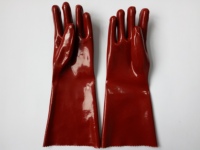Protection professionnelle 40cm Gants à manches longues en PVC marron Résistant à l'usure et à l'eau Ventes directes d'usine