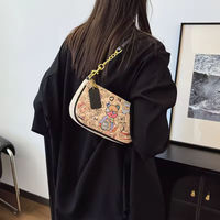 Sac à main en PU pour femme, style chaîne, tendance, portable, durable, avec fermeture éclair, sac bandoulière géométrique pour usage quotidien et voyage
