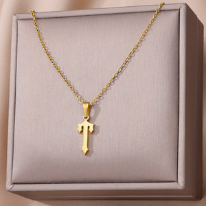 Wholesale Custom Personalised 18k Gold Plated Stainless Steel <strong>Initials</strong> Pendant Charm Letter Women Men <strong>Children</strong> <strong>Necklace</strong> - Product Image 5