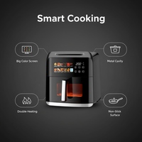 Friteuse à air carrée moderne en plastique 4,1-5L, sans huile, électrique, à commande numérique, antiadhésive, facile à utiliser, pour une cuisson saine et rapide à la maison