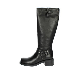 Naomi stivali occidentali marroni al ginocchio da donna con chiusura a Zip e sottoveste in gomma e soletta in gomma per l'inverno autunno primavera - Product Image 1