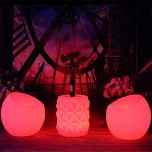 Ticari yer için büyük yuvarlak LED çubuk masa gece kulübü bar dekoratif LED masa bar sayacı kokteyl masası olay için Set - Product Image 3