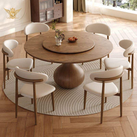 Table à manger de style moderne, ronde, en pierre et bois, mobilier italien pour décorer les restaurants, fabrication artisanale
